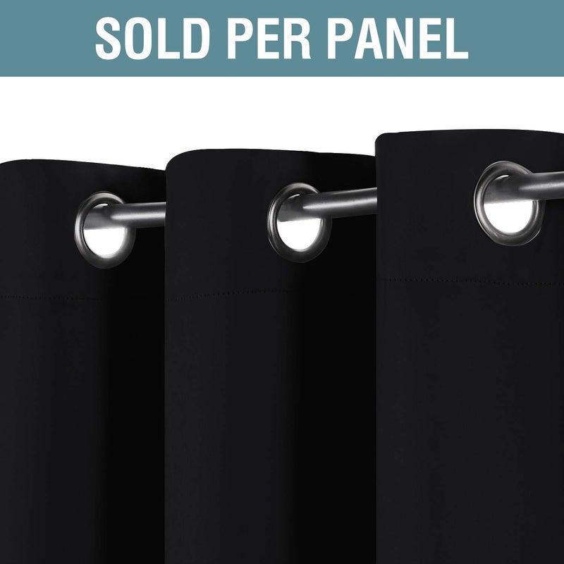 H.VERSAILTEX 100% Blackout Curtains for Bedroom Black Out Curtains 96 inch Thermal Insulated Long Blackout Curtains for Living Room, Energy Saving Curtains for Patio Door Grommet (1 Panel, Jet Black) - Image 2